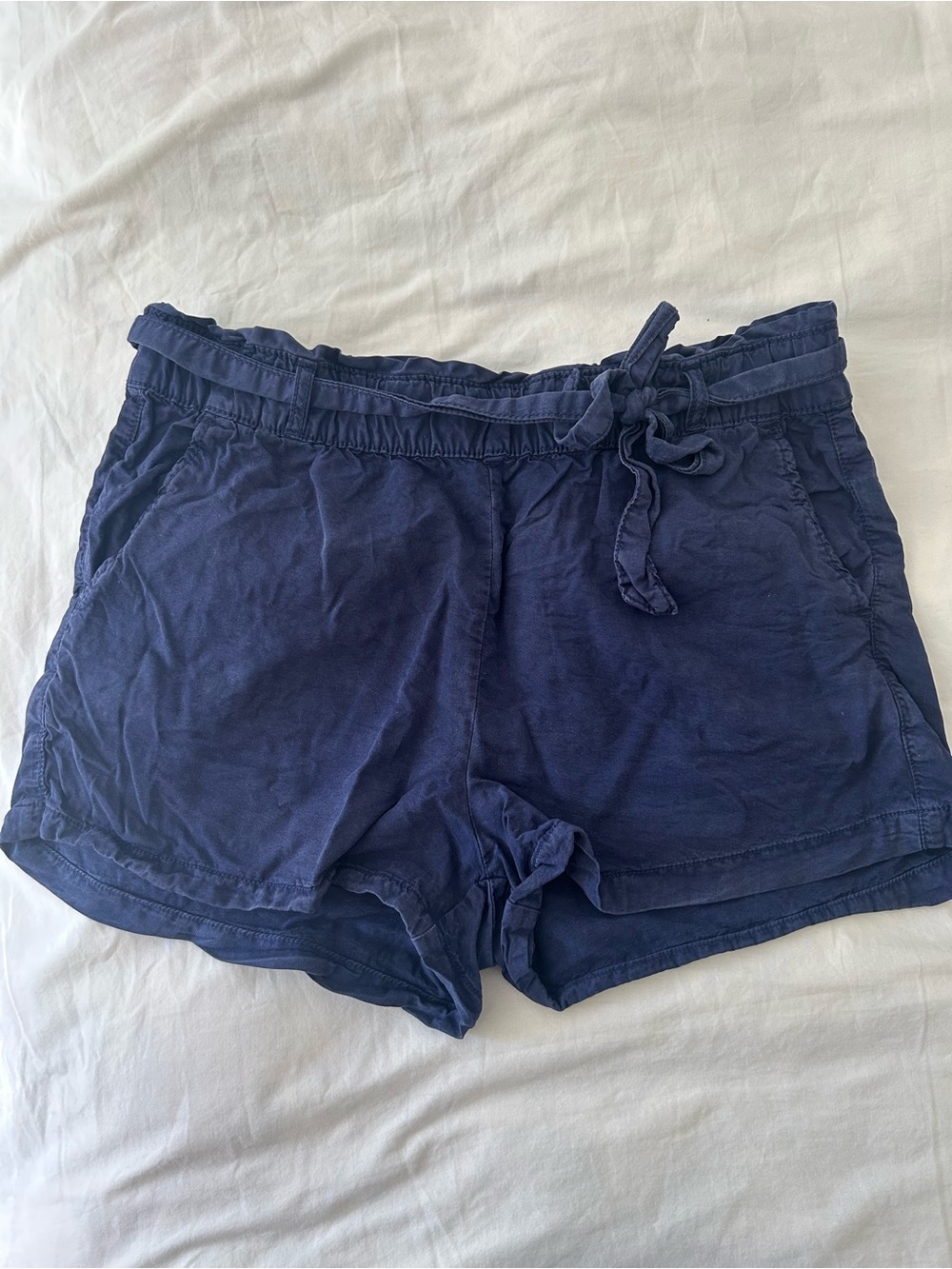 Sanctuary Shorts Navy Blue Waist Tie Large